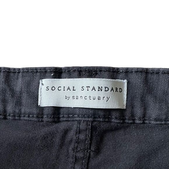 Social Standard By Sanctuary Black Camo Ankle Skinny Stretch Jeans Women’s Sz 14 - Picture 5 of 12